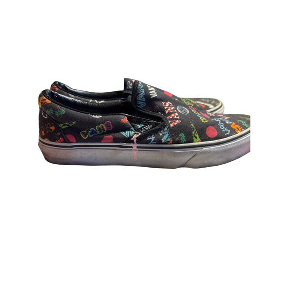 VANS M8.5 W10 colorful logo print slip ons - Picture 2 of 5
